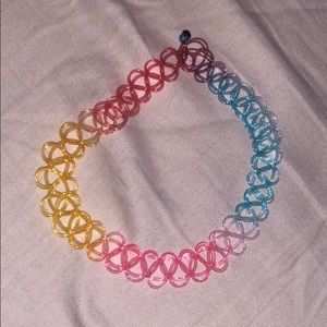 Rainbow tattoo choker